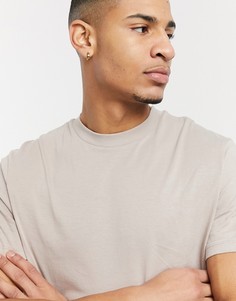 Бежевая футболка из органического хлопка с круглым вырезом ASOS DESIGN-Бежевый