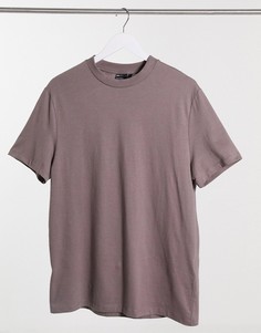 Бежевая футболка из органического хлопка с круглым вырезом ASOS DESIGN-Коричневый