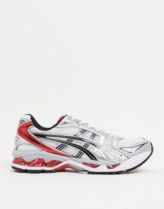 Серебристые и красные кроссовки Asics Gel Kayano 14-Серый