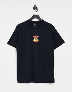 Черная футболка с принтом яблока HUF-Черный цвет