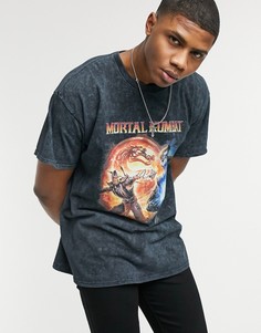 Черная футболка с принтом "Mortal Kombat" Vintage Supply-Черный цвет