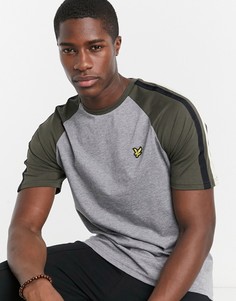 Серая футболка с контрастными рукавами Lyle & Scott-Серый