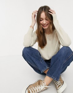 Бежевый джемпер в рубчик Only