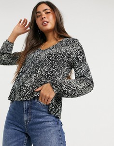 Топ с баской в крапинку Vero Moda-Многоцветный