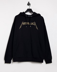 Oversized-худи черного цвета ASOS DESIGN Metallica-Черный цвет