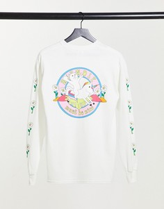 Белый лонгслив RIPNDIP Unicorn Rider
