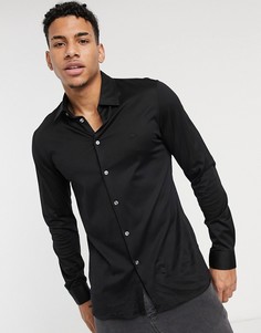 Приталенная премиум-рубашка из хлопка Lacoste-Черный цвет