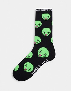 Черные носки с принтом "We Out Here" RIPNDIP-Черный цвет