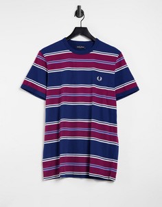 Темно-синяя футболка в полоску Fred Perry-Темно-синий