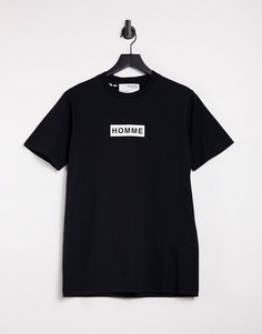 Черная футболка с логотипом Selected Homme-Черный цвет