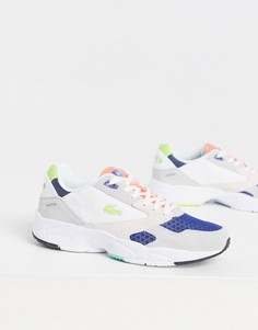 Белые кроссовки с многоцветной отделкой Lacoste Storm 96-Белый