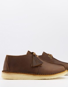 Коричневые кожаные ботинки Clarks Originals Desert Trek-Коричневый цвет