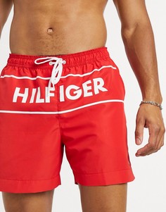 Красные шорты для плавания средней длины Tommy Hilfiger-Красный