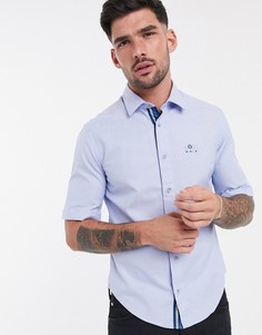 Рубашка с короткими рукавами BOSS Athleisure-Голубой