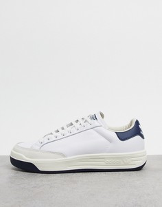 Белые кроссовки с темно-синим задником adidas Originals Rod Laver-Белый