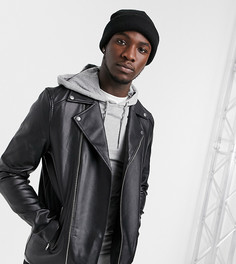 Черная байкерская куртка из искусственной кожи ASOS DESIGN Tall-Черный цвет