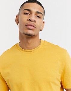 Футболка горчичного цвета из органического хлопка с круглым вырезом ASOS DESIGN-Оранжевый цвет
