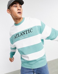 Oversized-свитшот в широкую полоску с принтом "Atlantic Yacht club" ASOS DESIGN-Многоцветный