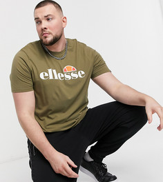 Футболка цвета хаки с логотипом ellesse PLUS Prado-Зеленый цвет
