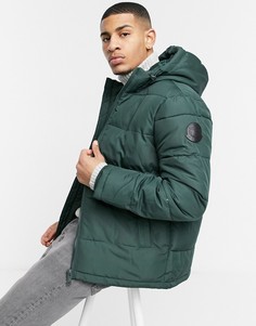 Темно-зеленый пуховик Burton Menswear-Серый