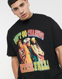 Черная oversized-футболка с принтом спереди ASOS DESIGN TLC-Черный цвет