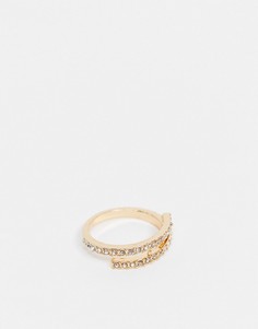 Золотистое кольцо со стразами ASOS DESIGN-Золотистый