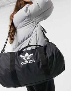 Черная сумка для путешествий с логотипом-трилистником adidas Originals-Черный цвет