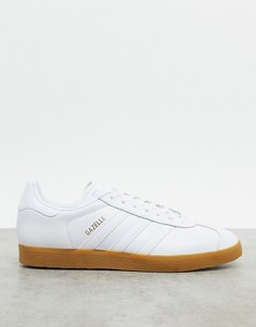 Белые кожаные кроссовки adidas Originals Gazelle-Белый