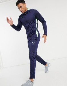 Спортивный костюм в темно-синем и зеленом цвете Puma Football-Темно-синий
