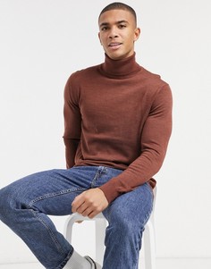 Оранжево-коричневая водолазка Moss London-Медный