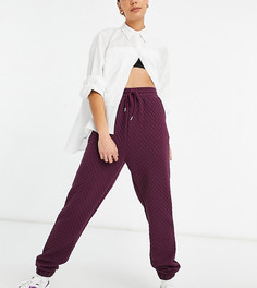 Стеганые джоггеры баклажанового цвета ASOS DESIGN Tall-Сиреневый