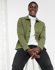 Рубашка навыпуск цвета хаки Jack & Jones Intelligence-Зеленый