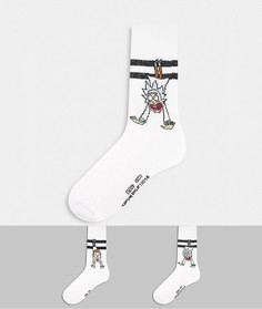 2 пары спортивных носков с принтом на тематику "Рик и Морти" ASOS DESIGN-Многоцветный
