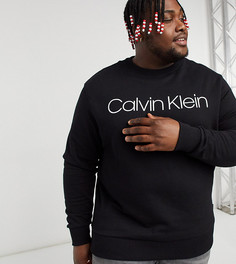 Черный свитшот с большим логотипом Calvin Klein Big & Tall-Черный цвет