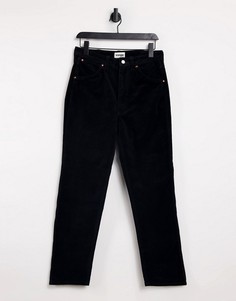 Вельветовые зауженные джинсы черного цвета с высокой талией ASOS DESIGN-Черный цвет Wrangler