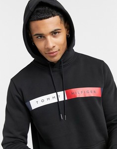 Черный худи с логотипом на груди Tommy Hilfiger-Черный цвет