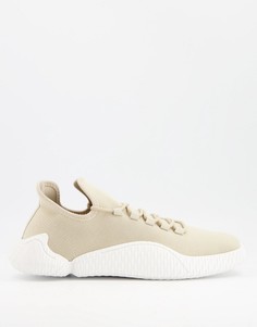 Вязаные кроссовки с фигурной подошвой ASOS DESIGN-Светло-бежевый