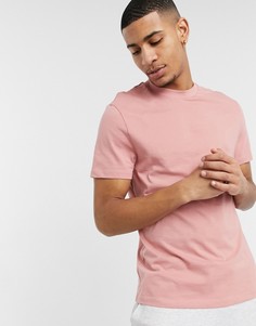 Пыльно-розовая футболка из органического хлопка с круглым вырезом ASOS DESIGN-Розовый цвет