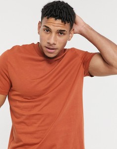 Оранжевая футболка из органического хлопка с круглым вырезом ASOS DESIGN-Коричневый цвет