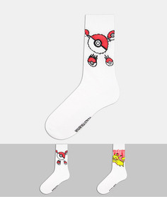 Набор из двух пар спортивных носков с покемонами ASOS DESIGN-Многоцветный