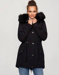 Черная парка Miss Selfridge LUXE-Черный