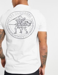 Белая облегающая футболка с принтом на спине ASOS DESIGN-Белый