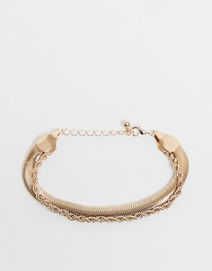 Золотистый браслет в винтажном стиле из нескольких цепочек ASOS DESIGN