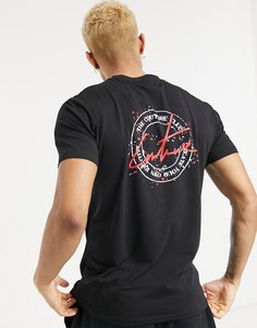 Черная футболка узкого кроя с принтом печати на спине The Couture Club-Черный цвет