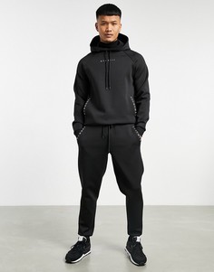 Черные суженные книзу джоггеры с принтом римских цифр на молниях ASOS DESIGN (от комплекта)-Черный цвет