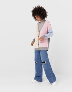 Разноцветный oversized-кардиган в стиле колор блок Stradivarius-Многоцветный
