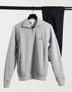 Серый свитшот с короткой молнией Lacoste
