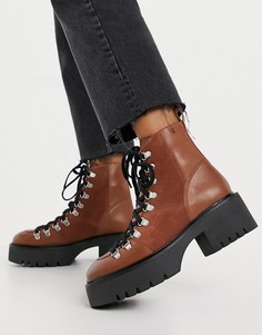 Светло-коричневые походные ботинки из замши ASOS DESIGN Alison premium-Светло-коричневый