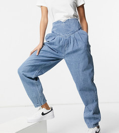 Свободные синие джинсы с отделкой в виде корсета Missguided Tall-Голубой