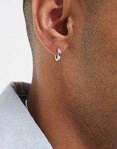 Серьги-кольца ASOS DESIGN диаметром 9 мм с покрытием из серебра-Серебристый